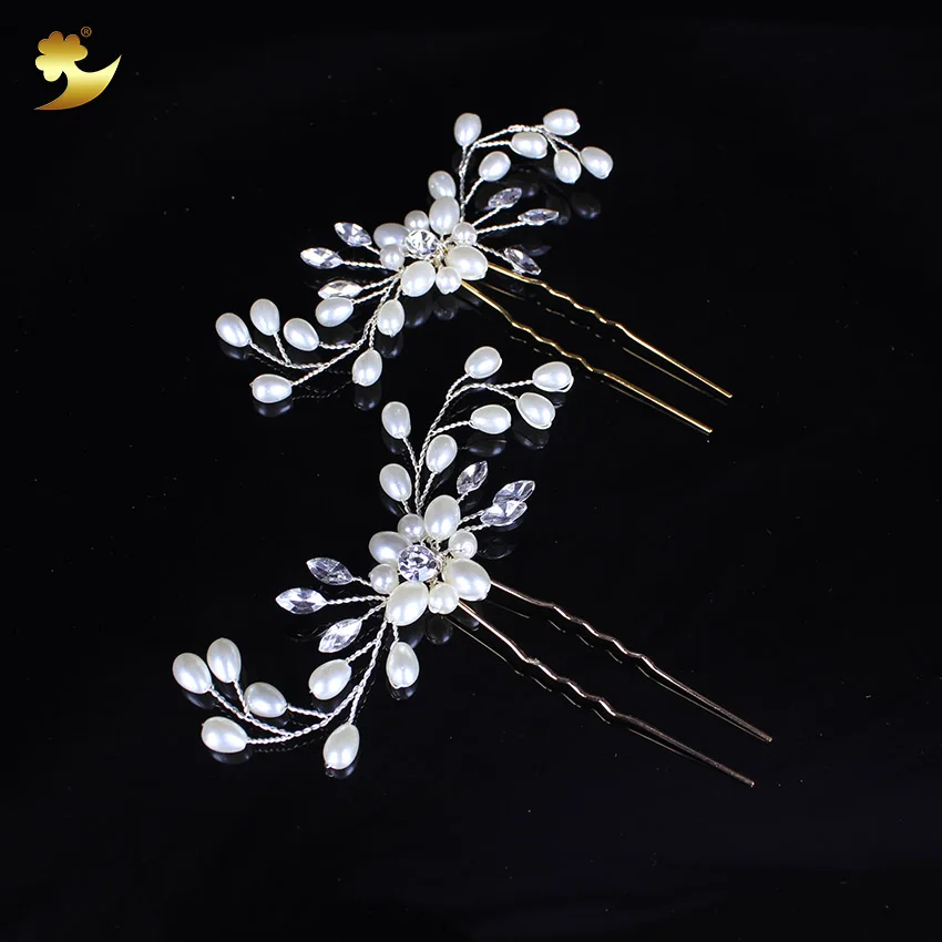 Xinyun Wedding Hairpins Shining Rhinestones Bright Pearls Ornament Bridal Hair Accessories Fashion Jewelry Bridesmaid Gift | Украшения и