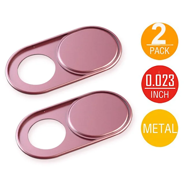 Pink 2pc no package Ультра тонкий объектив камеры ноутбука веб-камера крышка рыбий глаз слайдер металлическая веб-камера наклейка для MacBook iPad iMac блокировщик затвора камеры - Цвет: Pink 2pc no package