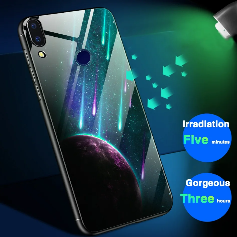 Для huawei P20 Lite Стекло чехол Роскошный люминесцентный Coque для Pro P10 плюс P Smart заказать