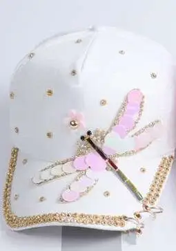 white2 Летний snapback Берет с бабочкой для женщин модные регулируемые крылья хип хоп Тур кольцо для шляпы регулируемые бейсболки - Цвет: white2