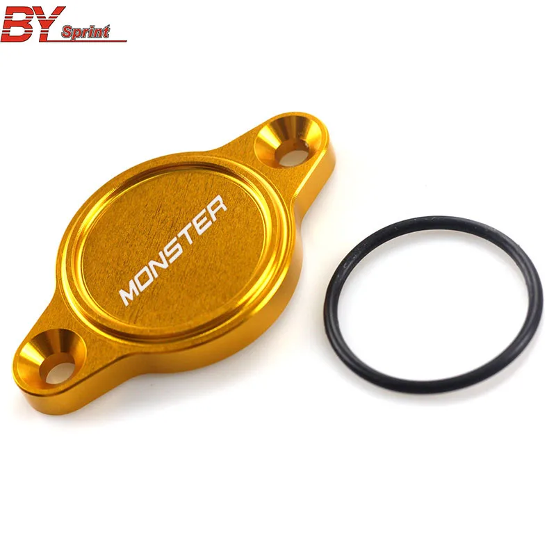 Gold With Monster Мотоцикл с ЧПУ аксессуары для масляного фильтра крышка Кепки для поездок на мотоцикле Ducati Monster 659 696 821 1200 1200 S 1100 1100 s с логотипом - Цвет: Gold With Monster