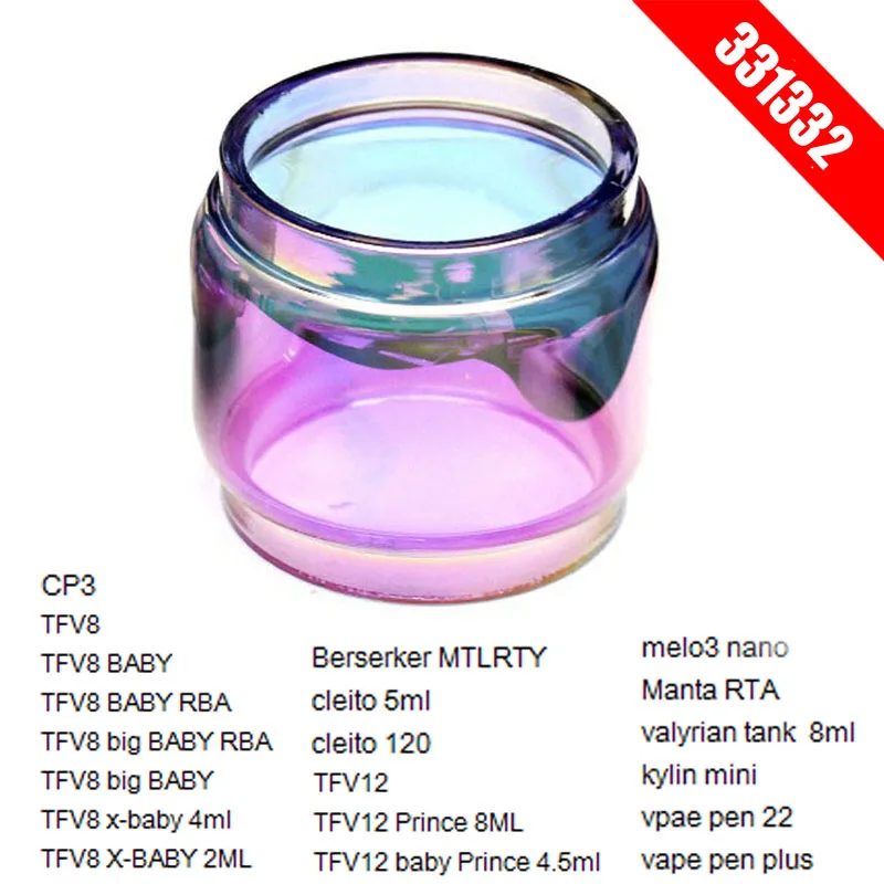 2 шт./лот iwodevape Радуга стеклянная трубка для RBA катушка замена Pyrex прямой vape ручка