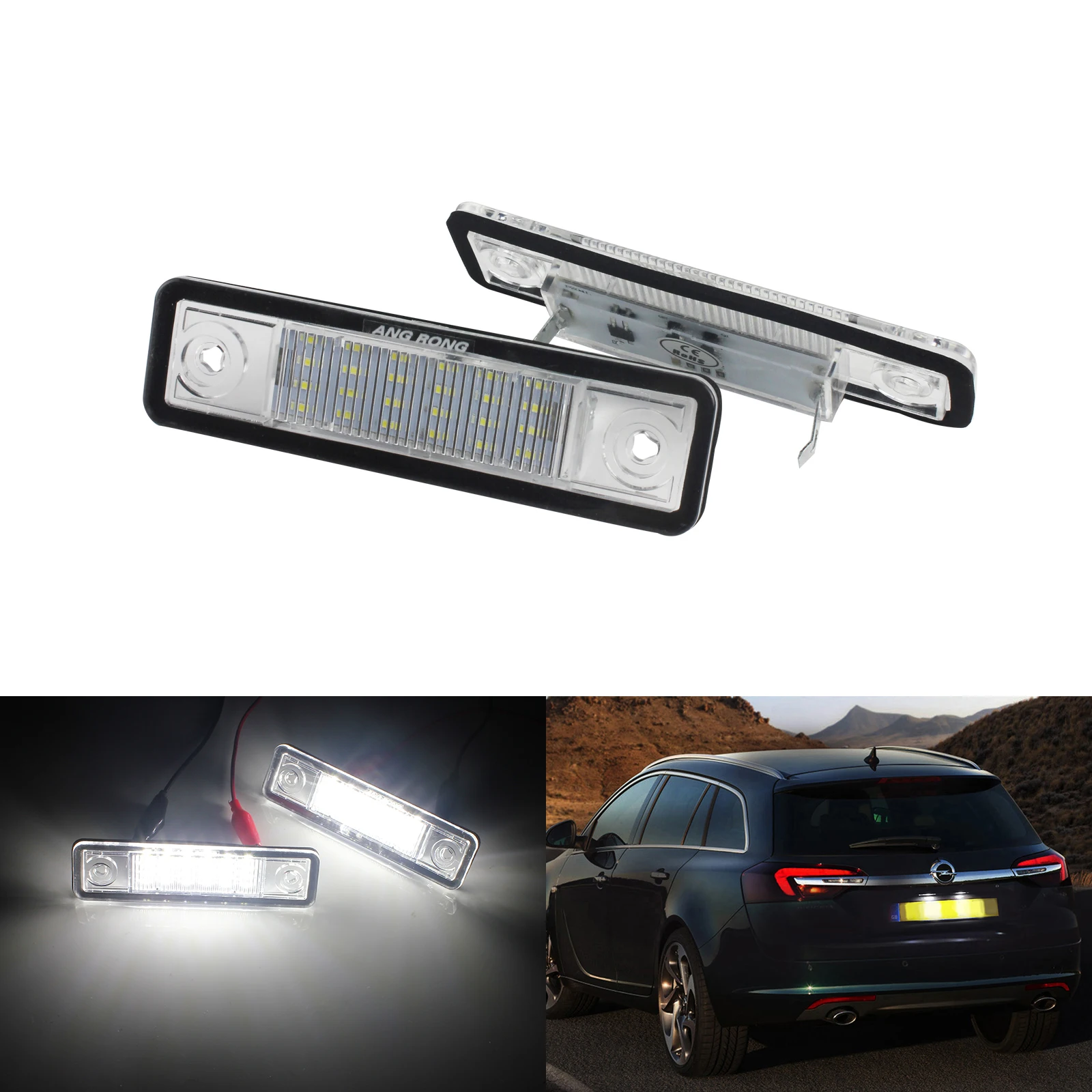 Светодиодный номерной знак ANGRONG для Vauxhall Opel Astra F G Vectra B Tigra Zafira A|Сигнальная лампа| |