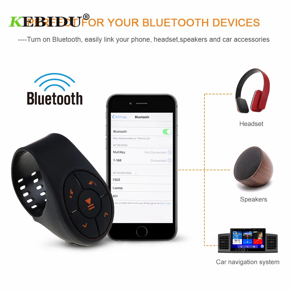 Беспроводной пульт дистанционного управления Kebidu Bluetooth ДУ для автомобиля