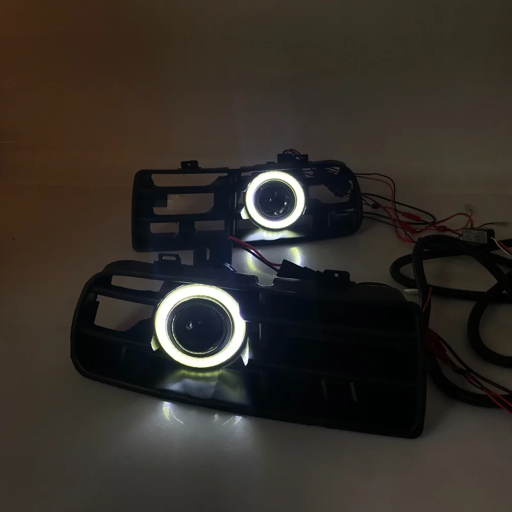 RQXR противотуманная фара вождение свет в сборе для Volkswagen Golf mk4 cob angel eye светодиодные дневные ходовые огни сигнал поворота