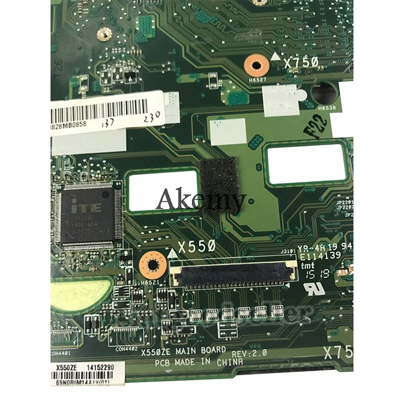 XinKaidi X550ZE материнская плата для ноутбука ASUS X550 X550Z K550 VM590Z A555Z K555Z X555Z