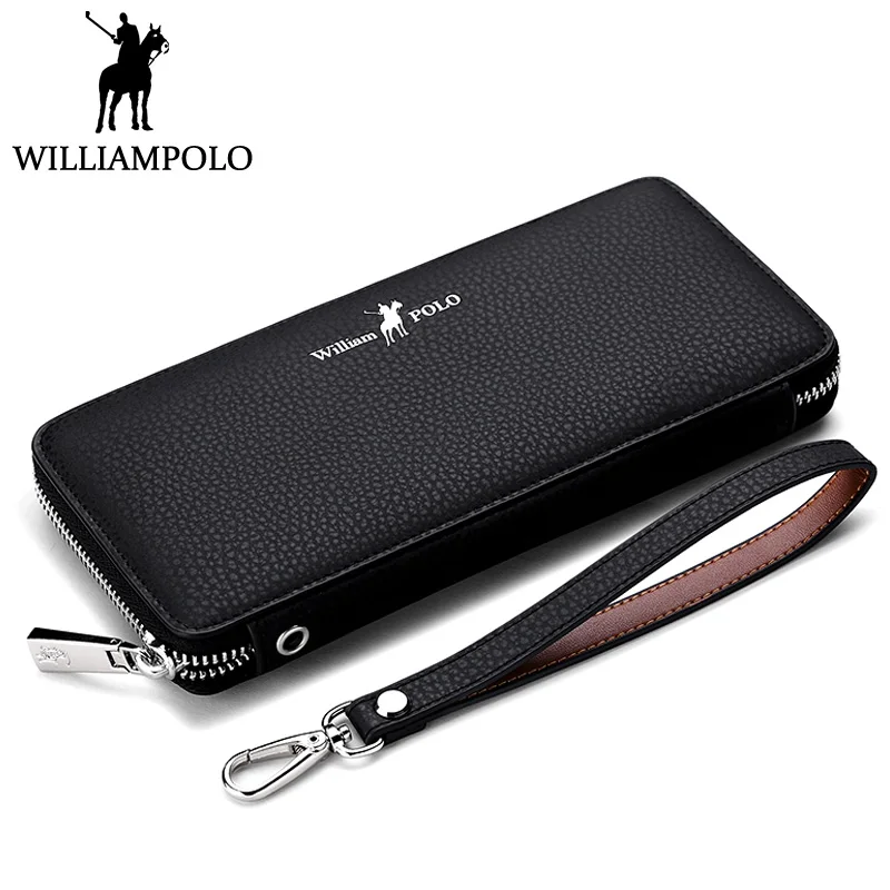 Роскошная деловая длинная мужская сумочка-кошелек из натуральной кожи, сумочка-клатч с ремешком на руку, модный кошелек с узором для телефона, зажим для денег