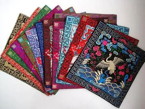 Оптовая продажа 6 шт. китайский Шелковый стол с вышивкой чашка и телефон