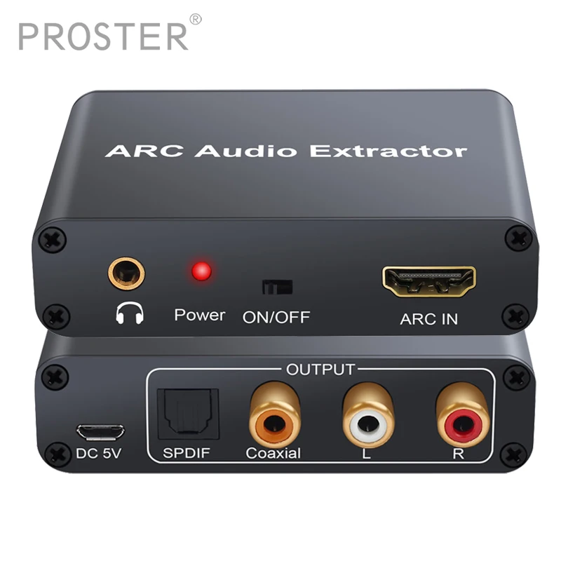 Proster конвертер HDMI аудио адаптер DAC ARC L/R коаксиальный SPDIF разъем экстрактор возвратный канал 3,5 мм наушники для ТВ