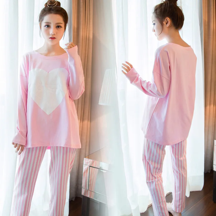 Pregnant Women Pajamas Lady Long-sleeved Cotton Pjs Spring&ampautumn Cute Home Suits Summer Ladies Loose | Мать и ребенок