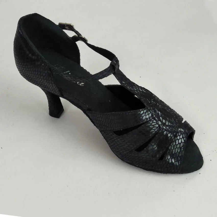 Елисей танцевальная Shoe7.5cm раструбами каблук Для женщин черного цвета с открытым