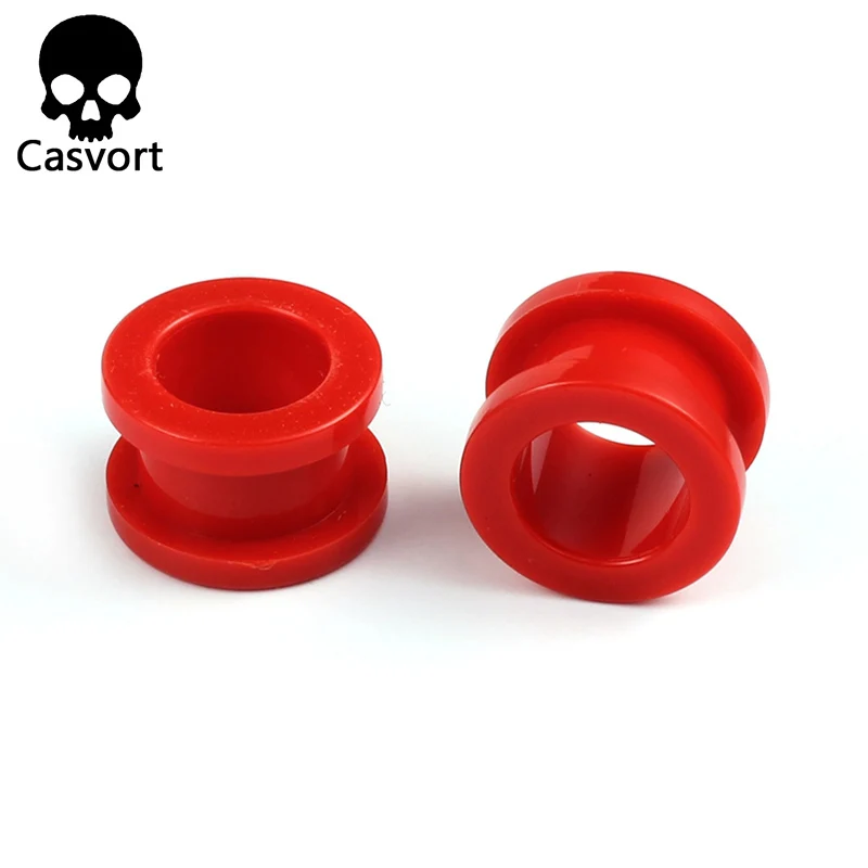 red Casvort дешевые акриловые Винтовые Тоннели для ушей и туннелированный пирсинг Носилки Серьги Туннели ювелирные изделия пара 2 шт Лот - Окраска металла: red