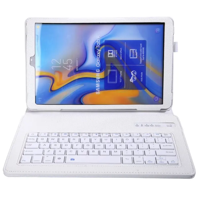 Белый Съемный кожаный чехол с клавиатурой Bluetooth для samsung Galaxy Tab A A2 10,5 T590 T595 SM-T590 чехол с карандашом - Цвет: Белый