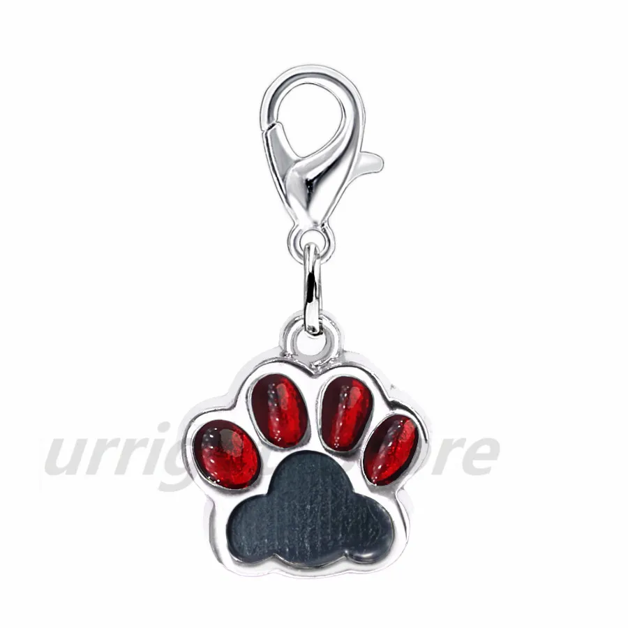 6-1 10 шт. эмаль Bling Cat Dog/Bear отпечаток лапы висячий Шарм подходит вращающийся Омар застежка брелок кольца для ключей сумка Ювелирные изделия HC503 - Окраска металла: 6-1
