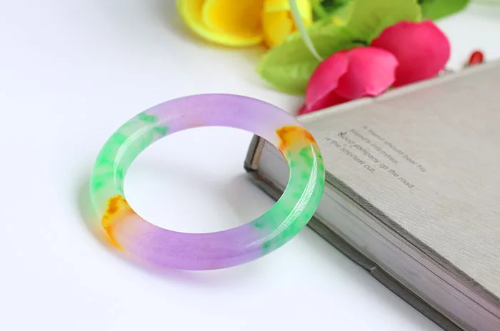 Натуральный нефрит разноцветный ледяной вид плавающий женский браслет