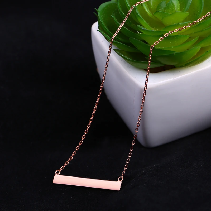 Цепочка с подвеской в виде планки серебро 925 пробы|rose gold necklace|gold necklacechain necklace |