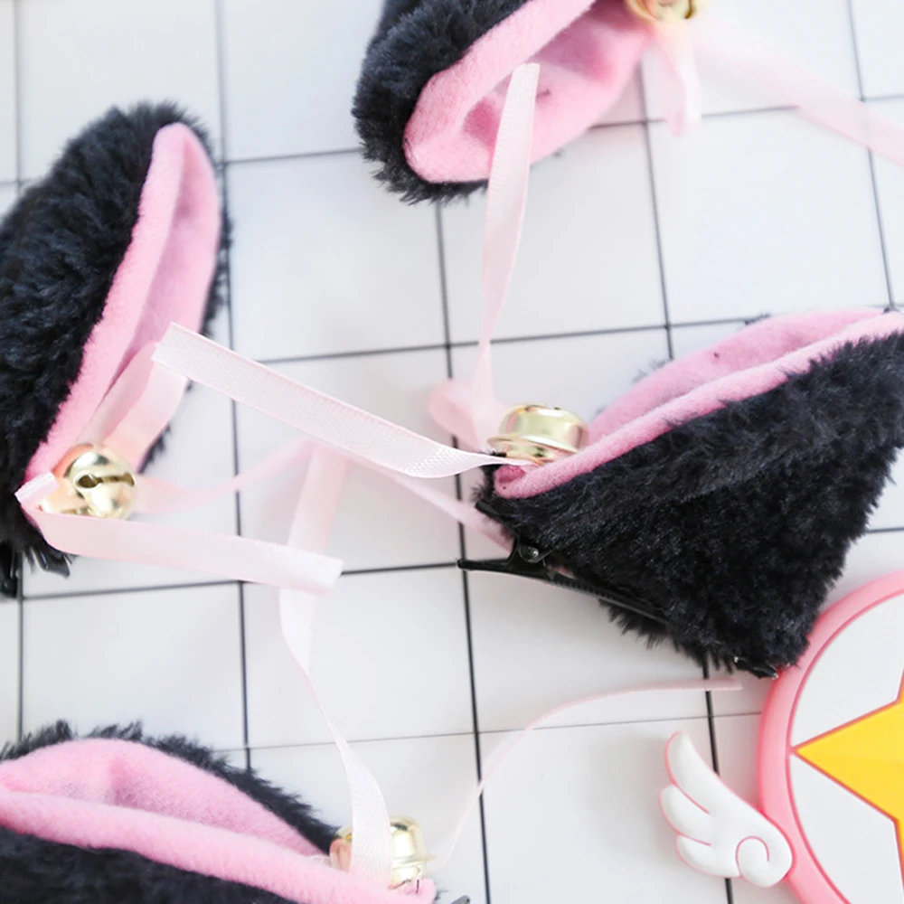 

10 Pairs Cat Cute Barrettes Fox Faux-Fur Ears Bell Hair Clip Hair Accessories Headband Anime Costume Cosplay Headdress Hairpin