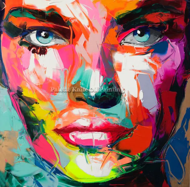 Франсуаза Nielly холст живопись мастихином Лицо Картина маслом стены искусства фотографии для гостиной домашнего декора caudros decoracion