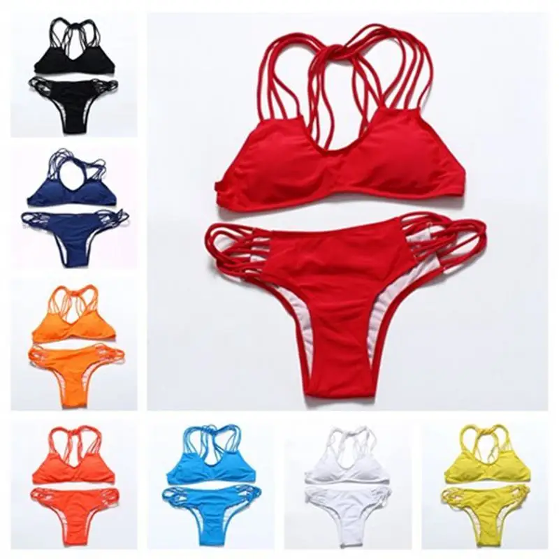 Костюм бикини 2017 Новый летний сексуальный комплект без косточек пуш ап Бандо