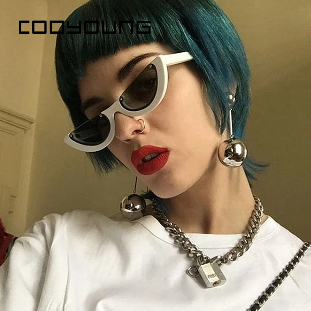 Солнцезащитные очки COOYOUNG кошачий глаз UV400 женские маленькие винтажные солнечные