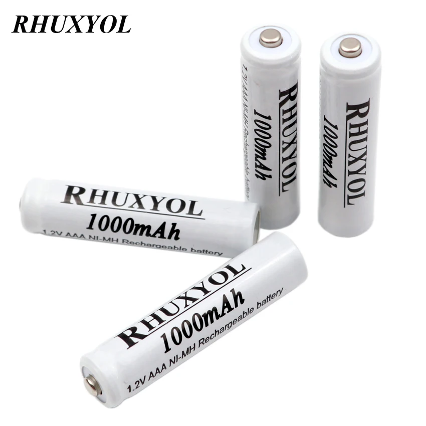 Перезаряжаемые никель-металлогидридные аккумуляторы RHUXYOL 4 шт. 1 2 В 1000 мА/ч NiMH для