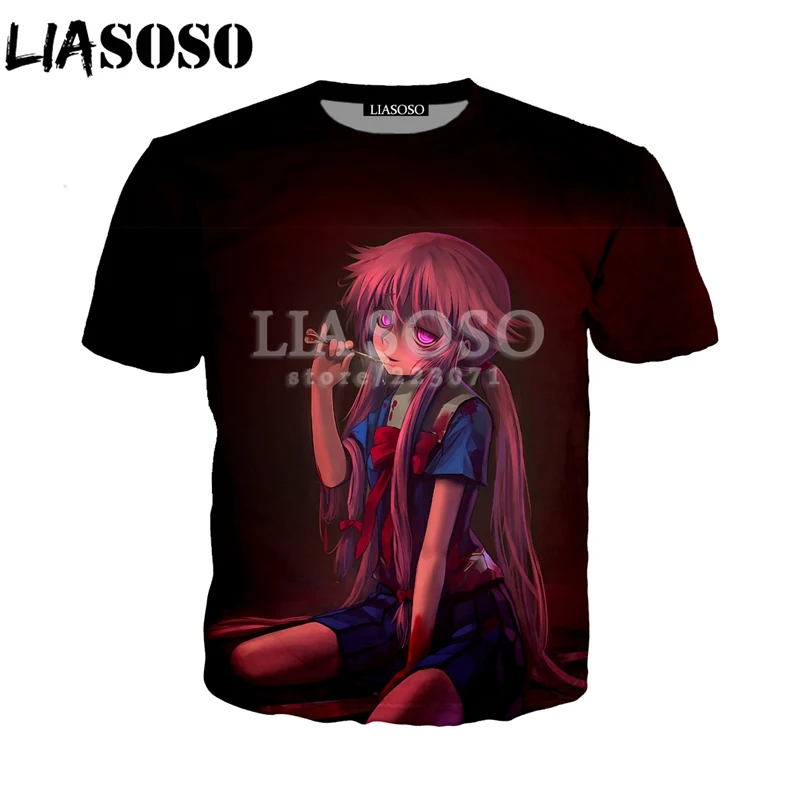 LIASOSO летняя модная мужская и женская футболка с коротким рукавом 3D принт аниме