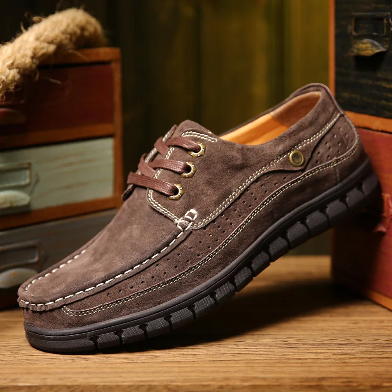 Весна Осень Замши Мужчины Повседневная Обувь Британский Стиль Отдыха Рабочая