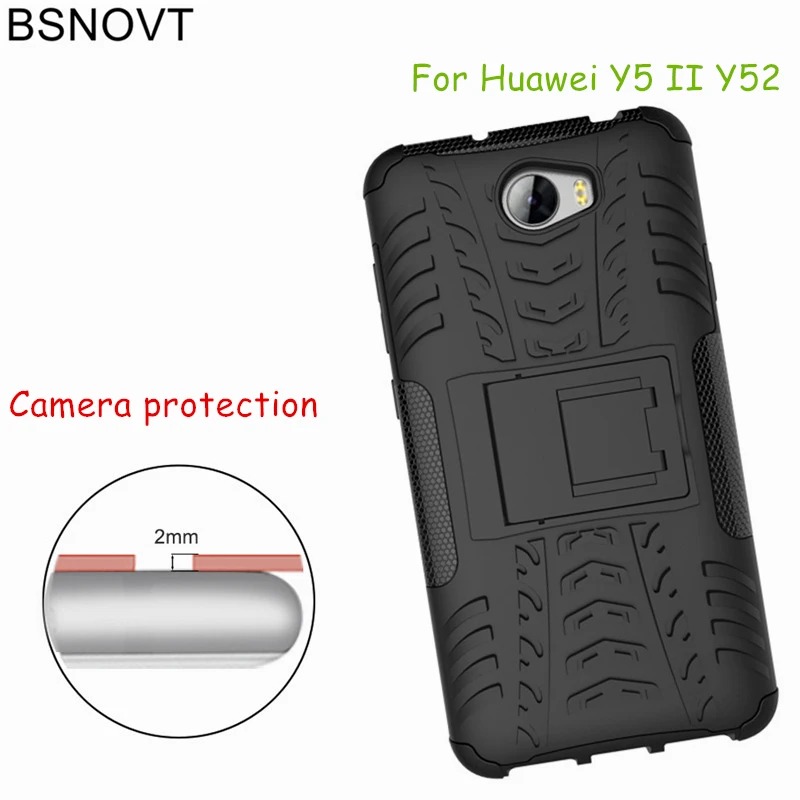 BSNOVT для Huawei Y5 II чехол Чехол Мягкий ТПУ + жесткий пластиковый Y 52 держатель телефона