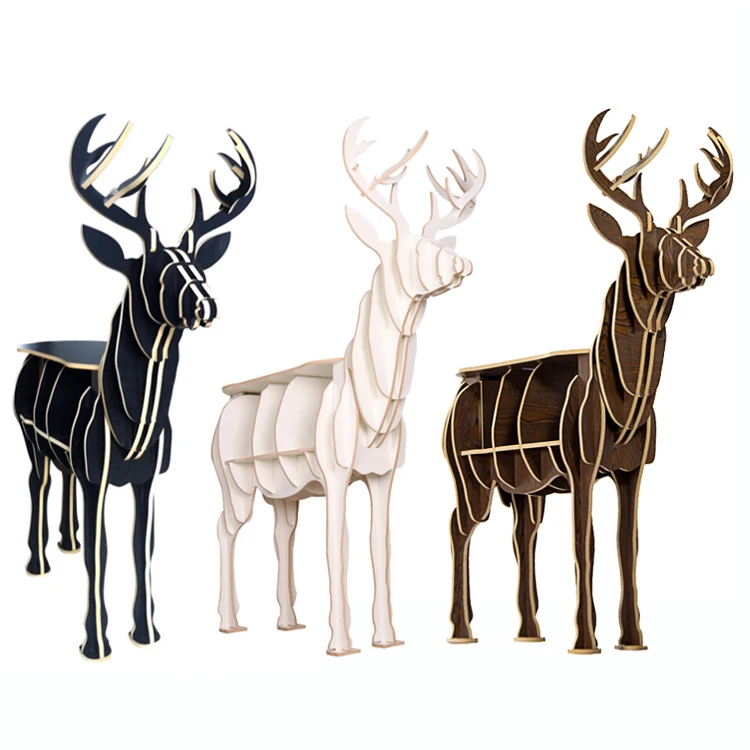 

1 set 4 Color 51*55 Inch 9mm MDF Nordic Style Wooden Pere David's Deer Model Table For Home Decoration Art Wood Furniture