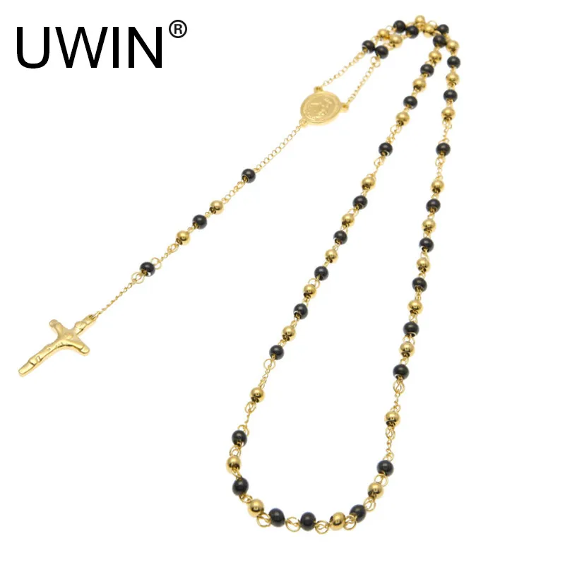 Ожерелье UWIN из нержавеющей стали с подвеской-крестиком в стиле хип-хоп |