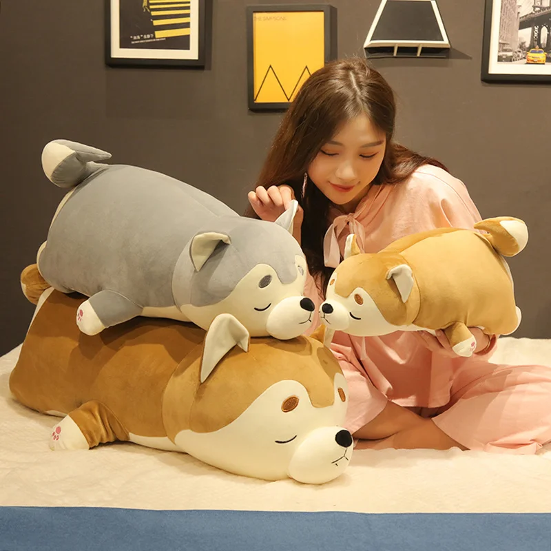 1 шт. мультфильм Лежащая плюшевая мягкая собака большие игрушки Шиба ину кукла