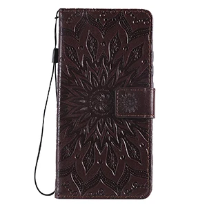 KT-TYH-Brown Чехол для VIVO Y95 Y93 Y91 Y53, флип-чехол в виде книги, кожаный чехол, роскошный 3D тиснение в виде подсолнуха, чехол для телефона из искусственной кожи, кошелек, подставка, Fundas - Цвет: KT-TYH-Brown