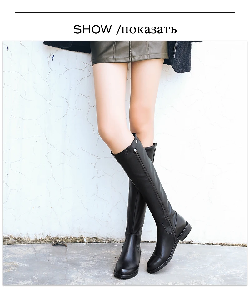 WETKISS/Новинка года; стильные рыцарские сапоги до колена; выразительные сапоги; сезон осень-зима; женская обувь из натуральной кожи на квадратном каблуке с боковой молнией