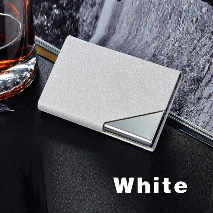 White1 ID держатель для карт, визитница, кошелек, чехол для кредитных карт, для женщин и мужчин, кожаный, водонепроницаемый, защита для карт, металлические кошельки - Цвет: White1