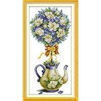 everlasting love christmas magnolia teapot chinese cross stitch kits ecological cotton stamped 11 14ct new store sales promotion