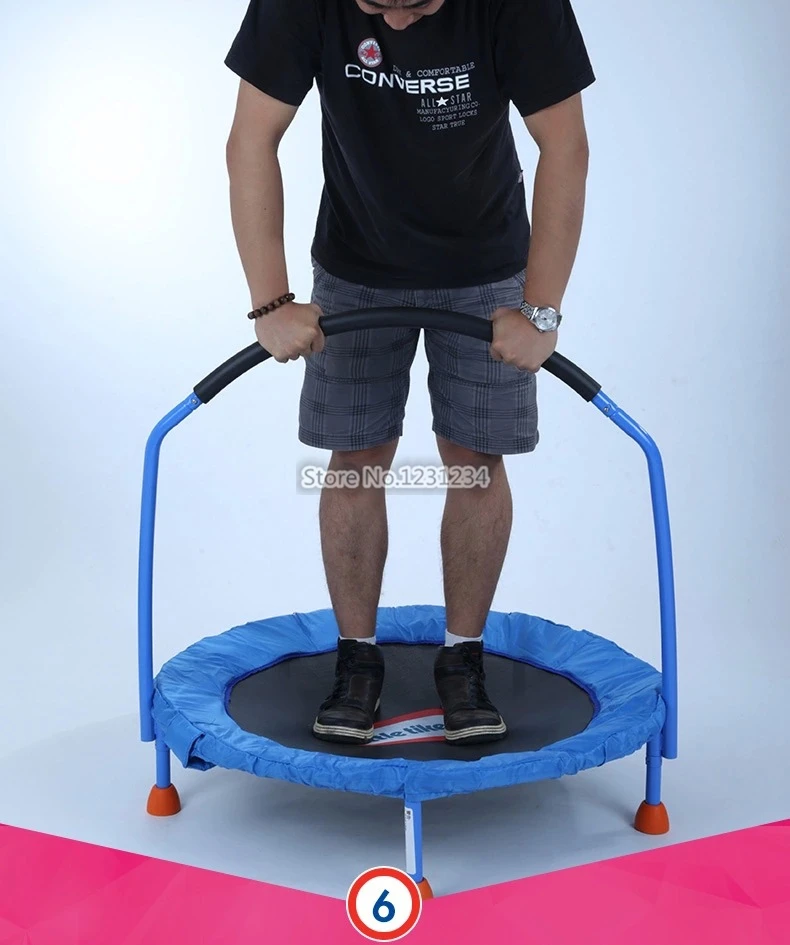 Уличный батут для детей с защитным балансом пластиковый и металлический