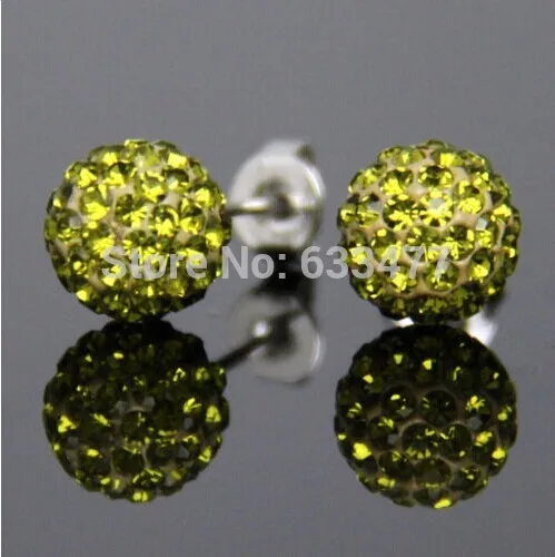 MZ16K11 19 цветов 10ММ Shamballa Бренд Сережки ввиде Диско Шара Shamballa Серьги из кристалов Украшения для Женщин - Окраска металла: MZ16K11