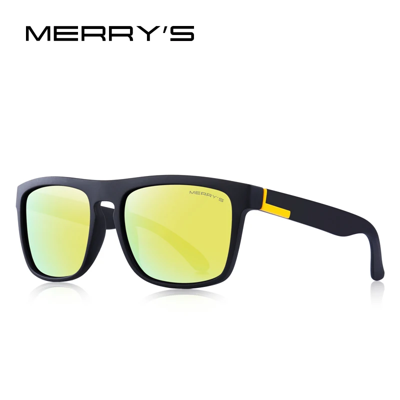 C04 Gold Мужские поляризованные солнцезащитные очки от MERRYS, мужские солнцезащитные очки в винтажном стиле, летние зеркальные очки Spuare UV400 Oculos S3001 - Цвет линз: C04 Gold