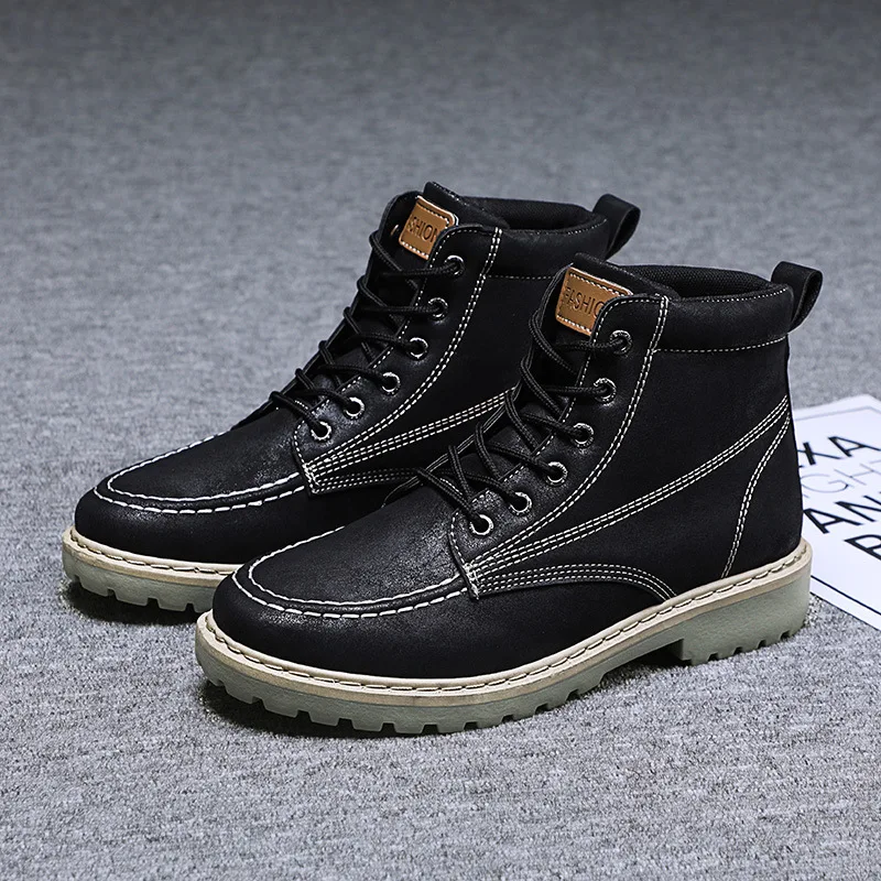 Fall and Winter 2019 New Men's Leather Boots Outdoor Retro Martin Workwear Snow | Обувь
