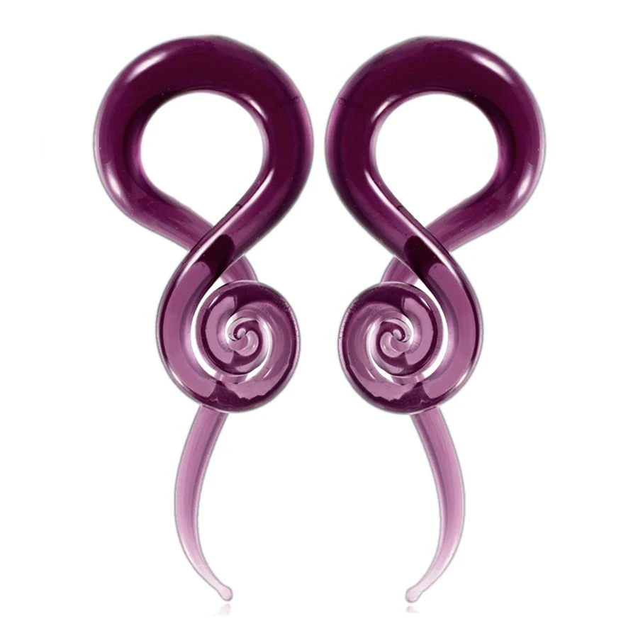 H-S Pair Glass Ear Spiral Taper Ear Weight Hanger Glass Twist Earring Gauges Stretching Expander Piercing Body Jewelry 5mm-14mm images - 6