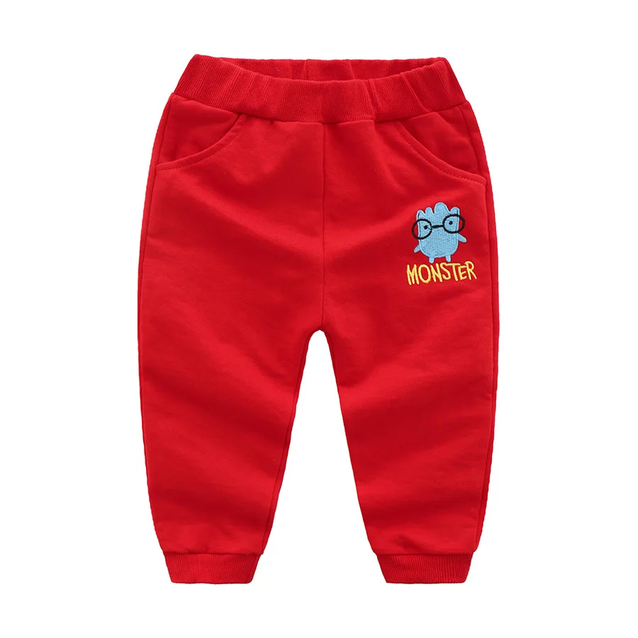 

2018 new kids cartoon sports pants baby Embroidery Pure cotton trousers spring autumn Children's clothes clothes
