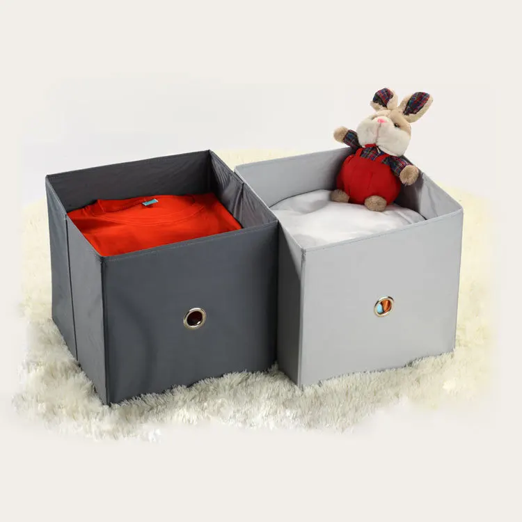 Серый Складной Ящик Для Хранения Одежды Белья Полиэфирной Ткани Организатор