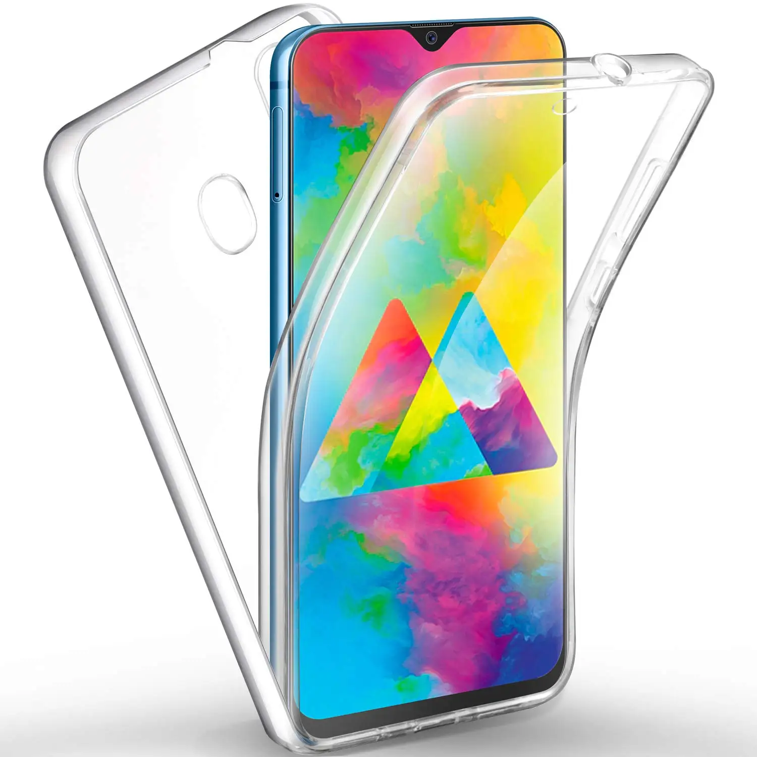 Для samsung Galaxy M20 M 20 M205 чехол 360 Степень защиты чехол для телефона Прозрачная крышка 2 в 1 Жесткий ПК назад+ мягкая ТПУ спереди