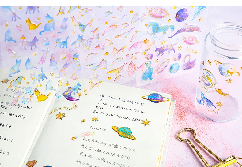 Креативный ins Dream мультфильм Кот Кристалл Капля стикер Дневник Diy стерео прозрачная декоративная паста