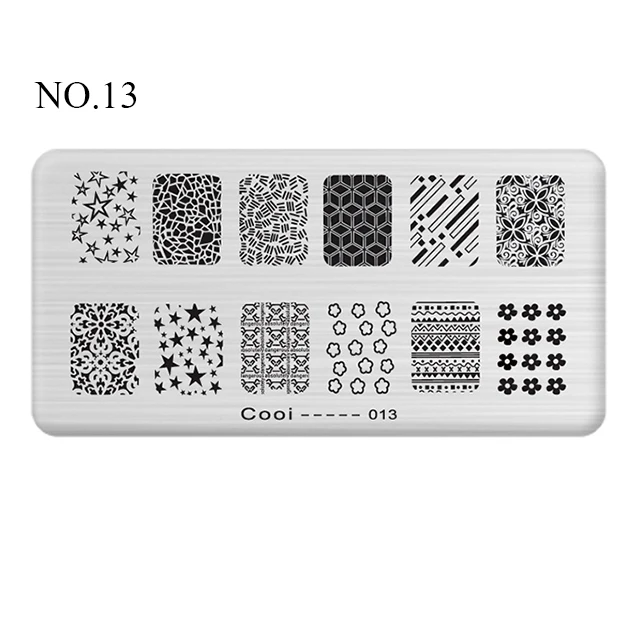 NO.13 Pinpai Nail Stamping Plates Flower Geometric Heart Nature Series Nail Template Stamp Image DIY Nail Designs Manicure Stamp Plate - Цвет: NO.13