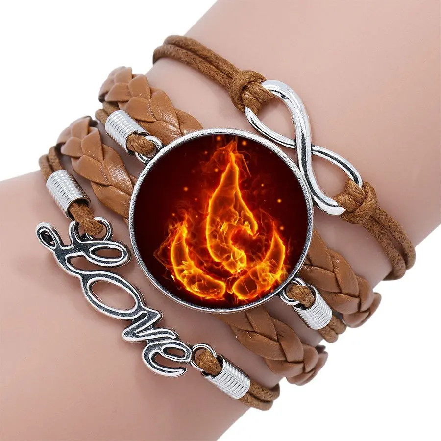 Airbender Fire Nation эмблема Aang Korra Zuko стеклянный кабошон многослойный черный/коричневый