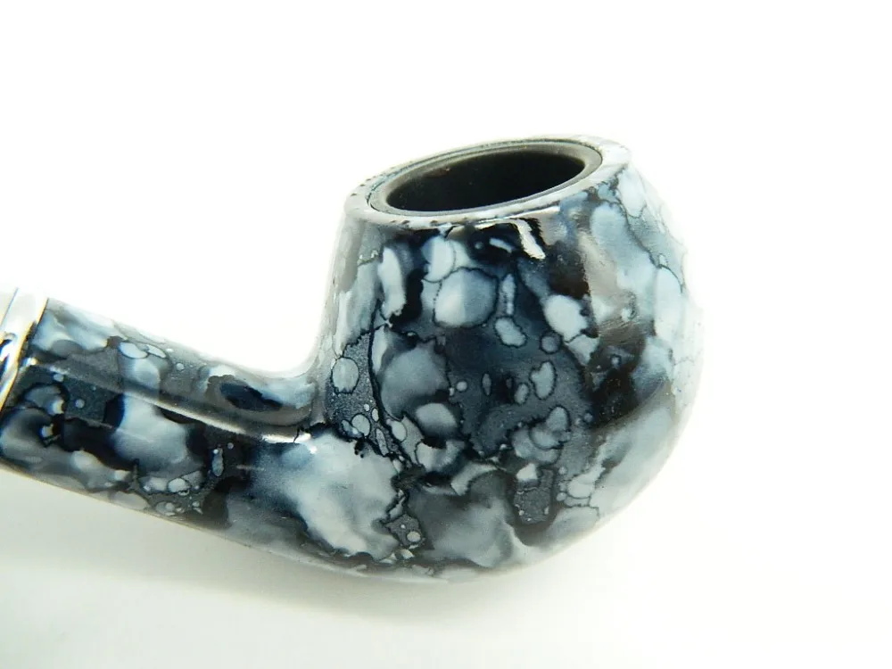 1 шт. деревянная трубка для курения с синим мрамором Длинные табачные трубки