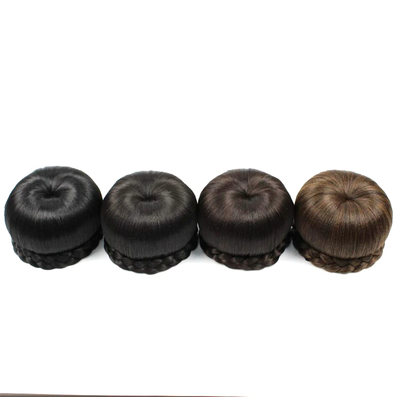 Women Synthetic Hair Clip In One Piece Chignon Apple Style Round Bud Hair Chignons Free Shipping