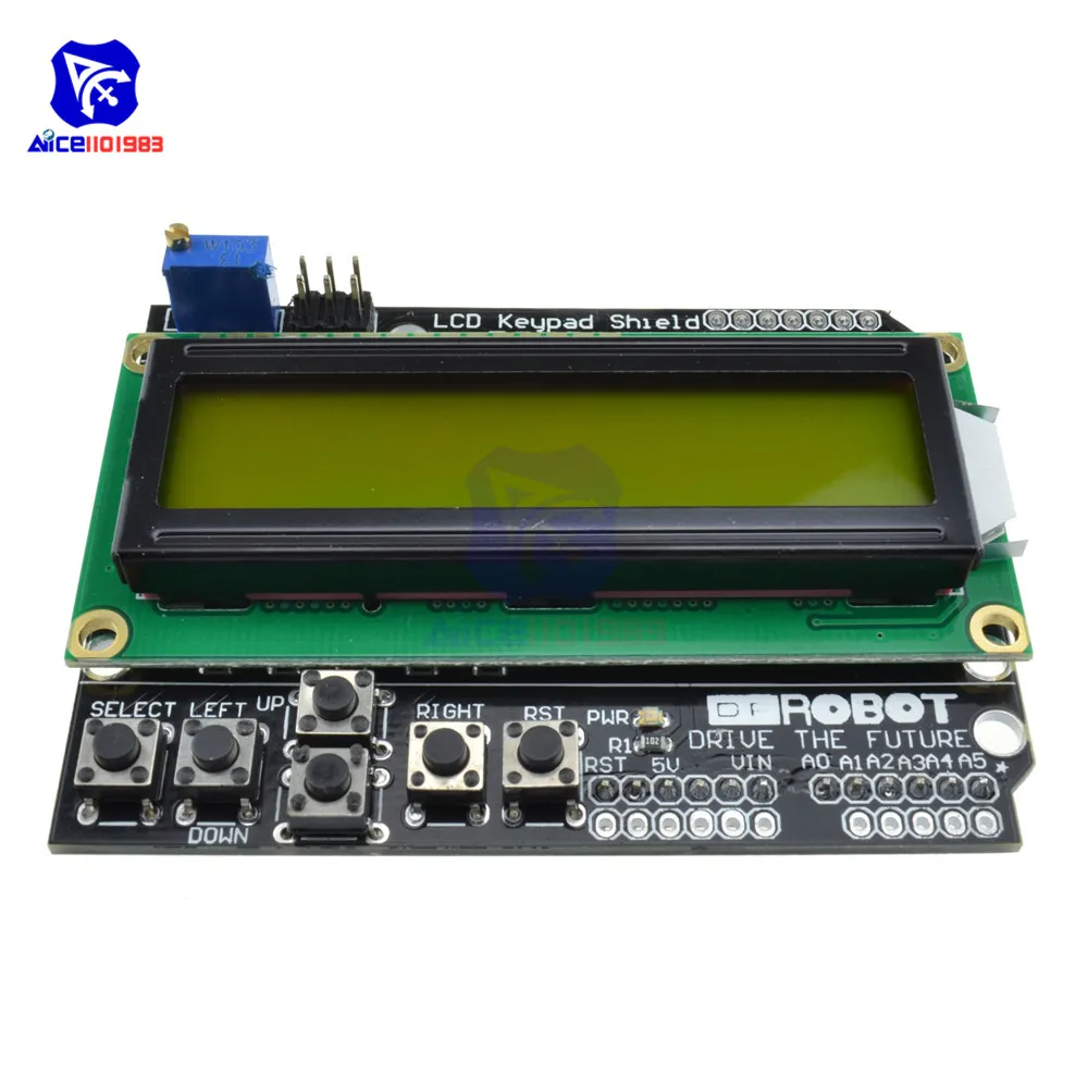 Клавиатура Щит lcd 1602 1602 ЖК-дисплей ATMEGA328 ATMEGA2560 для Raspberry Pi Arduino UNO R3 синяя/желтая подсветка
