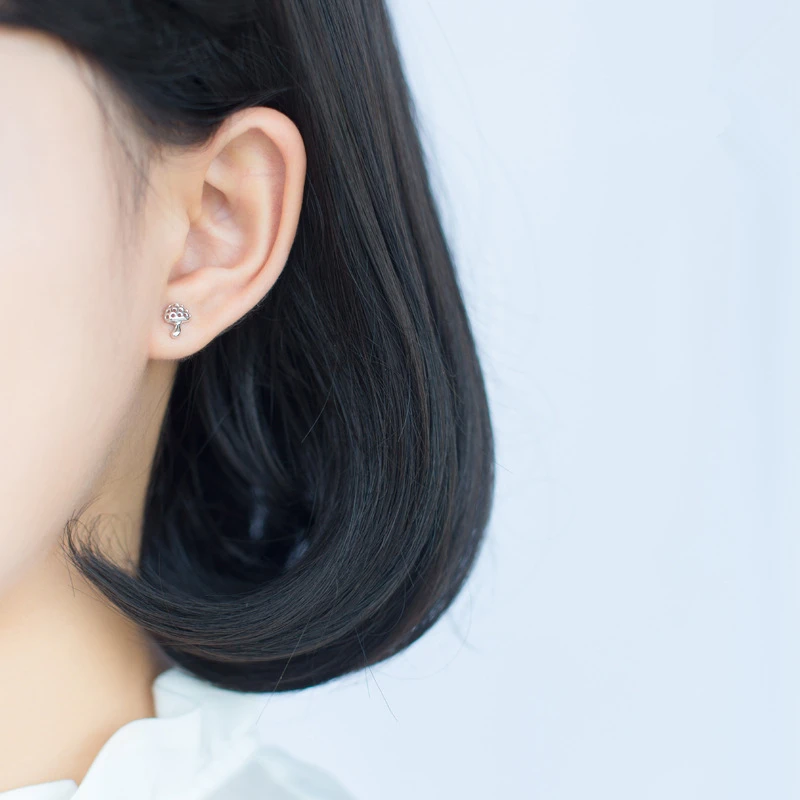 Маленькие серьги-гвоздики Jinleansu в виде грибов милые серьги из стерлингового